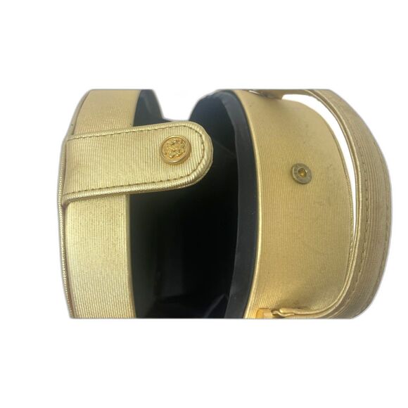 VINTAGE GIORGIO BEVERLY HILLS GOLD ROUND CLUTCH PURSE WITH SNAP CLOSURE - Picture 3 of 11